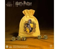 Q Workshop Harry Potter. Hufflepuff Dice &amp; Pouch Kauliukų Ir Maišelio Rinkinys