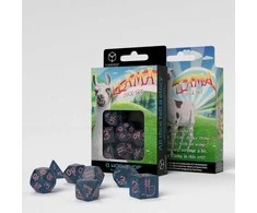 Q Workshop Sparkling Llama Kauliukų Rinkinys Blizgančios Tamsiai Mėlynos Ir Rožinės Spalvos