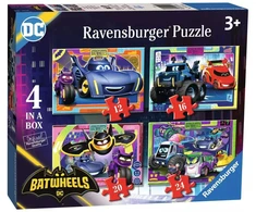 Ravensburger 4 dėlionės „Batwheels“, 12–24 det., nuo 3 m.