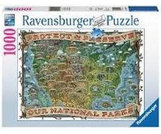 Ravensburger dėlionė „JAV nacionalinių parkų žemėlapis“, 1000 det.