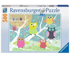 Ravensburger dėlionė „Spalvingos pelėdos“, 500 det.