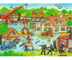 Ravensburger dėlionė „Ugniagesiai potvynyje“, 100 XXL det., nuo 6 m.