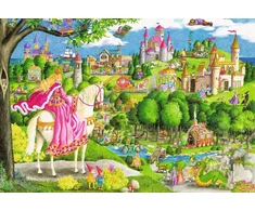 Ravensburger grindų dėlionė „Princesė ir pasakų pilys“, 24 det., nuo 3 m.