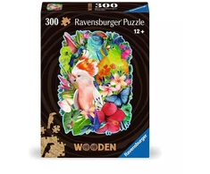 Ravensburger medinė dėlionė 300 vnt. - Spalvingos papūgos