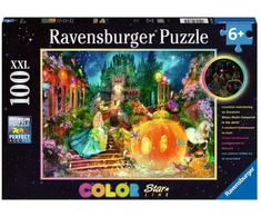 Ravensburger tamsoje šviečianti dėlionė „Disney Pelenė“, 100 XXL det., nuo 6 m.