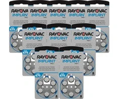 Rayovac Implant Pro klausos aparato baterijos 675, 60 vnt.
