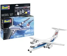Revell BAe 146-200 AirUK lėktuvas 1/144 – dovanų rinkinys su dažais ir klijais