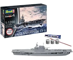 Revell USS Enterprise CV-6 laivo rinkinys su dažais, 1/1200