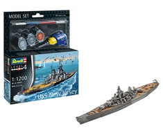 Revell USS New Jersey laivo modelio dovanų rinkinys 1/1200 su dažais ir klijais