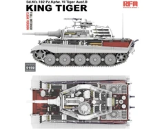 RFM 1/35 King Tiger (Tiger II) plastikinis tanko modelis su pilnu interjeru, skaidrus