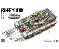 RFM 1/35 King Tiger (Tiger II) plastikinis tanko modelis su pilnu interjeru, skaidrus