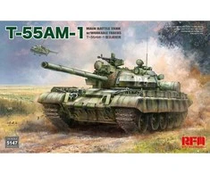 RFM Rye Field T-55AM-1 tanko modelis 1/35 su judančiais vikšrais