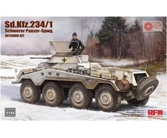 RFM Sd.Kfz. 234/1 šarvuotis su interjeru, 1/35 plastikinis modelis
