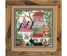 RIOLIS - Create It Yourself - Siuvinėjimo rinkinys „Katės vasariškame mieste“ 612 (13x13 cm)