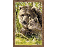 RIOLIS - Create It Yourself - Siuvinėjimo rinkinys „Mama su meškučiu“ 1438 (22x38 cm)
