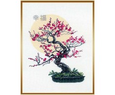 RIOLIS - Create It Yourself - Siuvinėjimo rinkinys „Bonsai Sakura - gerovės simbolis“ 1036 (35x45 cm)