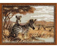 RIOLIS – Create It Yourself – Siuvinėjimo rinkinys „Savanos zebrai“ 1143 (40x30 cm)