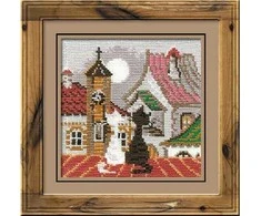RIOLIS - Create It Yourself - Siuvinėjimo rinkinys „Katės pavasariškame mieste“ 611 (13x13 cm)
