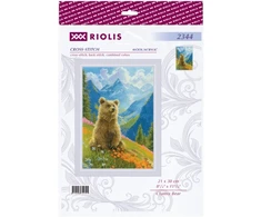 RIOLIS „Nerangus meškiukas“ kryželiu siuvinėjimo rinkinys Aida 21x30 cm