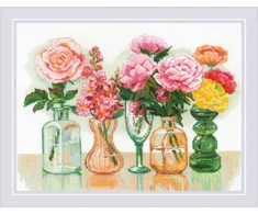 Riolis Siuvinėjimo kryželiu rinkinys „Gėlių simfonija“ 40 x 30 cm