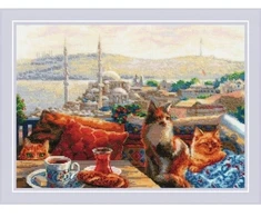 Riolis Siuvinėjimo kryželiu rinkinys „Stambulo katės“ 40 x 30 cm