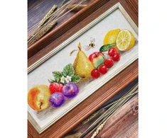 Riolis Siuvinėjimo kryželiu rinkinys „Vasaros skonis“ – vaisių natiurmortas 40 x 15 cm