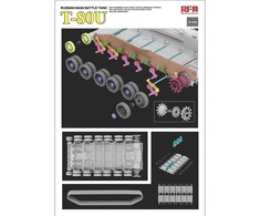 Rye Field Model T-80U Rusijos kovos tankas 1/35 plastikinis rinkinys RFM-5105