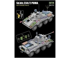 Rye Field RFM-5110 Sd.Kfz.234/2 PUMA šarvuotis su variklio detalėmis 1/35