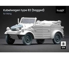 Kubelwagen nusėdusių ratų rinkinys Meng/Tamiya, 1/35, 3D spausdinta