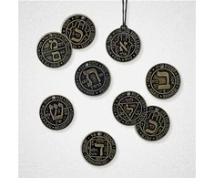 KNYGA Schiffer Publishing Hebrajų Casting Lots talismanų rinkinys su kietviršiu vadovu, 11 vnt