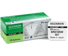 Seizaiken SR616SW 321 sidabro oksido laikrodžių baterijos, 10 vnt.