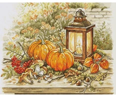 Siuvinėjimo kryželiu rinkinys „Ruduo žibinto šviesoje“ Luca-S 36x29 cm