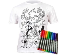 Splat Planet marškinėliai su flomasteriais, Looney Tunes, Dydis: 3 - 4 metai