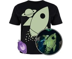 Splat Planet šviečiantys tamsoje marškinėliai, Kosmose, Rūbelių dydis: 5 - 6 metai