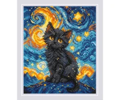 Riolis Kryželių siuvinėjimo rinkinys. „Žvaigždėtas katinas“ 15x18 cm SR2288
