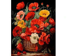 SuperColor Tapyba Pagal Skaičius: „Aguonų krepšelis“ 40x50 cm