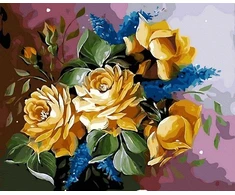 SuperColor Tapyba Pagal Skaičius: „Auksinės rožės“ 40x50 cm