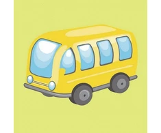 SuperColor Tapyba Pagal Skaičius: „Geltonas autobusas“ 20x20 cm