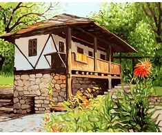 SuperColor Tapyba Pagal Skaičius: „Kaimiškas namelis“ 40x50 cm