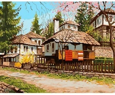 SuperColor Tapyba Pagal Skaičius: „Kaimo kaimelis“ 40x50 cm