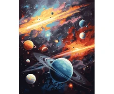 SuperColor Tapyba Pagal Skaičius: „Kosminis vaizdas“ 40x50 cm