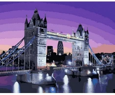 SuperColor Tapyba Pagal Skaičius: „Londono tiltas prieblandoje“ 40x50 cm