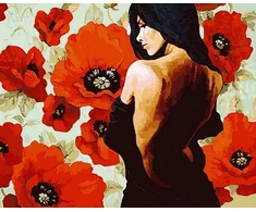 SuperColor Tapyba Pagal Skaičius: „Mergina su aguonomis“ 40x50 cm