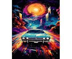 SuperColor Tapyba Pagal Skaičius: „Neoninis naktinis važiavimas“ 40x50 cm