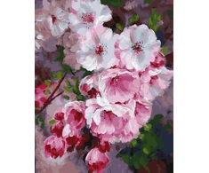 SuperColor Tapyba Pagal Skaičius: „Rausva vyšnių žiedų šakelė“ 40x50 cm