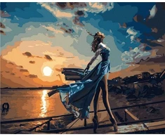 SuperColor Tapyba Pagal Skaičius: „Saulėlydžio elegancija“ 40x50 cm