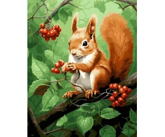 SuperColor Tapyba Pagal Skaičius: „Žaismingoji voverė“ 40x50 cm