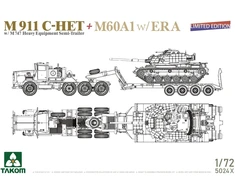 Takom M911 C-HET su M747 priekaba ir M60A1 tanku 1/72, 5024X