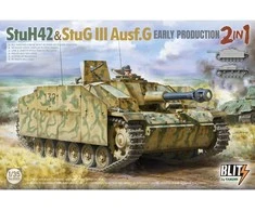 Takom StuH 42 &amp; StuG III Ausf.G ankstyvas 2in1 1/35 modelis