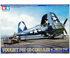 Tamiya Vought F4U-1D Corsair su Moto-Tug 1/48 plastiko rinkinys